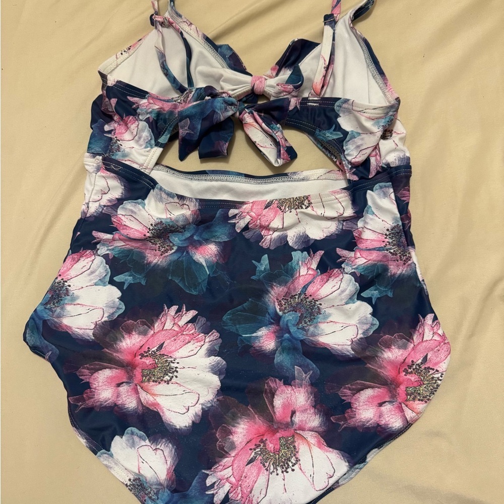 Women One Piece Swimsuit V-Neck Swimwear Slimming Monokini Bathing Suit - Picture 4 of 10